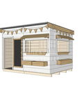 Flat roof raw extra height wooden cubby house commercial education large rectangle