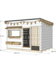 Flat roof painted wooden cubby house commercial education large rectangle