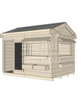 Pitched roof raw wooden cubby house commercial education large rectangle accessories