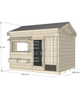 Pitched roof raw wooden cubby house commercial education large rectangle accessories