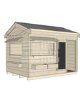 Pitched roof raw wooden cubby house commercial education large rectangle dimensions