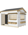 Pitched roof painted wooden cubby house commercial education large rectangle accessories
