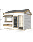 Pitched roof painted wooden cubby house commercial education large rectangle accessories