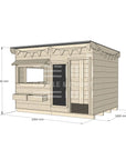 Flat roof raw wooden cubby house commercial education large rectangle