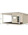 Commercial grade large square timber cubby house with wraparound verandah and accessories