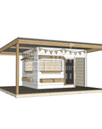 Layout options for painted large square cubby with wraparound verandah