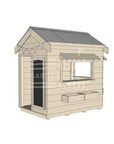 Pitched roof raw wooden cubby house commercial education little rectangle accessories