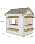 Pitched roof painted wooden cubby house commercial education little rectangle dimensions
