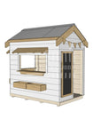 Pitched roof painted wooden cubby house commercial education little rectangle accessories