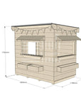 Flat roof raw wooden cubby house commercial education little rectangle dimensions