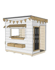 Flat roof painted wooden cubby house commercial education little rectangle
