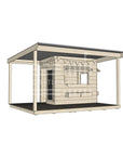 Commercial grade little rectangle wooden cubby house with wraparound verandah and accessories