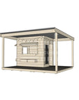 Commercial grade little rectangle timber cubby house with wraparound verandah and accessories