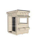 Flat roof raw wooden cubby house commercial education little square accessories