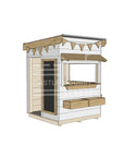 Flat roof painted wooden cubby house commercial education little square accessories
