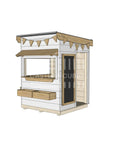 Flat roof painted wooden cubby house commercial education little square