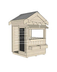 Pitched roof raw wooden cubby house commercial education little square accessories