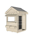 Pitched roof raw wooden cubby house commercial education little square accessories