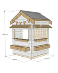 Pitched roof painted wooden cubby house commercial education little square dimensions
