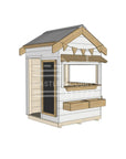 Pitched roof painted wooden cubby house commercial education little square accessories