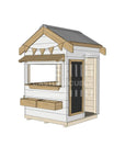 Pitched roof painted wooden cubby house commercial education little square accessories