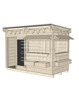 Flat roof raw wooden cubby house commercial education midi rectangle accessories