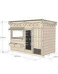 Flat roof raw wooden cubby house commercial education midi rectangle