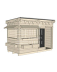 Flat roof raw wooden cubby house commercial education midi rectangle dimensions