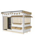 Flat roof painted wooden cubby house commercial education midi rectangle accessories