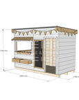 Flat roof painted wooden cubby house commercial education midi rectangle