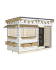 Flat roof painted wooden cubby house commercial education midi rectangle dimensions