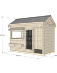 Pitched roof raw wooden cubby house commercial education midi rectangle accessories