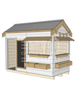 Pitched roof painted wooden cubby house commercial education midi rectangle accessories