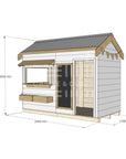 Pitched roof painted wooden cubby house commercial education midi rectangle accessories