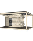 Commercial grade midi rectangle wooden cubby house with wraparound verandah and accessories