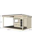 Commercial grade midi rectangle timber cubby house with wraparound verandah and accessories