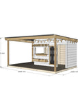 Commercial grade painted midi rectangle timber cubby house with wraparound verandah and accessories