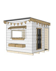 Flat roof painted wooden cubby house commercial education midi square