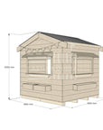 Pitched roof raw wooden cubby house commercial education midi square dimensions