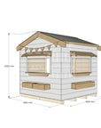 Pitched roof painted wooden cubby house commercial education midi square dimensions