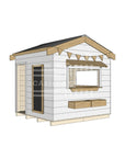 Pitched roof painted wooden cubby house commercial education midi square accessories