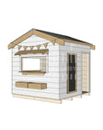 Pitched roof painted wooden cubby house commercial education midi square accessories