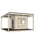 Commercial grade midi square wooden cubby house with wraparound verandah and accessories