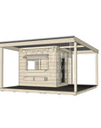 Commercial grade midi square timber cubby house with wraparound verandah and accessories