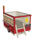Castle and Cubby Timber Fire Truck Raised Platform Ladder Commercial