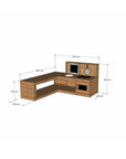 Small Hardwood Wooden L Shaped Mud Kitchen with Stovetop Sink and Oven