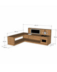 Medium Hardwood Wooden L Shaped Mud Kitchen with Stovetop Sink and Oven