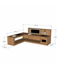Medium Hardwood Timber L Shaped Mud Kitchen with Stovetop Sink and Oven