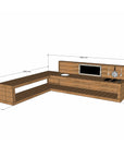 Large Hardwood Wooden L Shaped Mud Kitchen with Stovetop and Sink