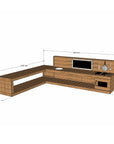 Large Hardwood Wooden L Shaped Mud Kitchen with Stovetop Sink and Oven